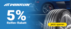 5 % Rabatt auf alle Reifensätze von Winrun-Reifen