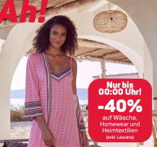Nur bis Mitternacht - 40% Rabatt auf Wäsche, Homewear und Heimtextilien bei Ackermann z.B. Bench Shorts oder Billerbeck