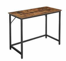 VASAGLE Schreibtisch LWD41X (Schwarz, Braun, 75 cm x 50 cm x 100 cm)