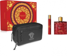 Versace Eros Flame Geschenkset für Herren: 100ml EdP, 10ml Reisespray & Necessaire günstiger als Parfüm alleine bei notino