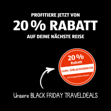 Black Friday bei Aldi Suisse Tours – 20% Rabatt auf ausgewählte Reisen