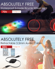 Wasserfestes Fahrrad Rad Licht oder 3,5 mm Cinch Kabel bei Zapals im Freedeal