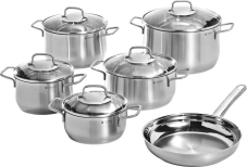 WMF Topfset „Brillant“ Edelstahl 6-teiliges Set mit 5 Töpfen und 1 Pfanne mit Gratisversand