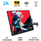 Mobiler Monitor: ZSUS 2160×1440 14″ (2K) / 60HZ / 350cd/m / HDR10 / HDMI / USB-C